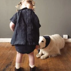 Hazel Baby Bloomers - Linen - Midnight -Mama Owl mamaowl siskin AlderBabyTunicTop Linen Midnight L1520136 a850d758 1f78 4951 9c73 d1f3beda7976