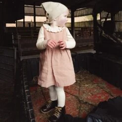 Aspen Baby & Kids Dress - Linen - Peony -Mama Owl mamaowl siskin AspenBaby KidsDress Linen Peony L1520010