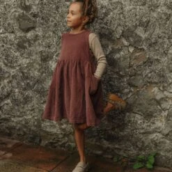 Aspen Dress - Cotton Corduroy - Cedar -Mama Owl mamaowl siskin AspenDress CottonCorduroy Cedar DSC 1786