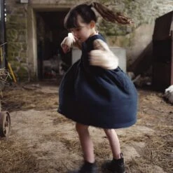 Aspen Dress - Linen - Midnight -Mama Owl mamaowl siskin AspenDress Linen Midnight L1510910