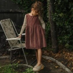 Aspen Dress - Cotton Corduroy - Cedar -Mama Owl mamaowl siskin DSC 1773