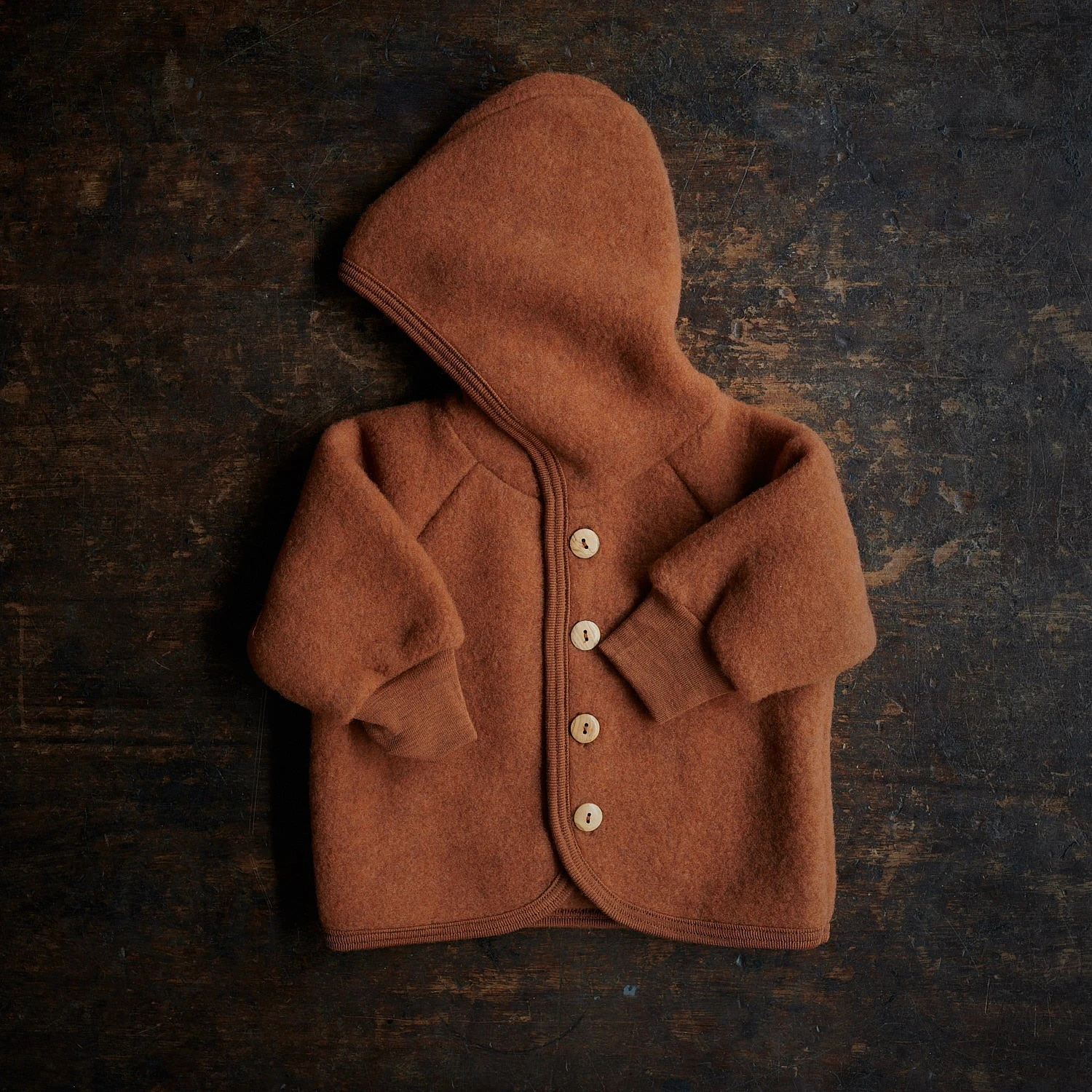 Tinker Baby & Kids Jacket - Merino Wool Fleece - Deep Rust 5 Tinker Baby & Kids Jacket - Merino Wool Fleece - Deep Rust - Image 3