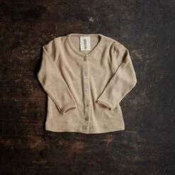 Dove Baby Cardigan - Merino Wool & Silk - Sandstorm