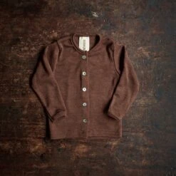 Dove Baby Cardigan - Merino Wool & Silk - Squirrel