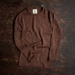 Lark Top - Merino Wool & Silk - Squirrel Hi -Mama Owl mamaowl siskin by engel wool silk long sleeve top squirrel 1188