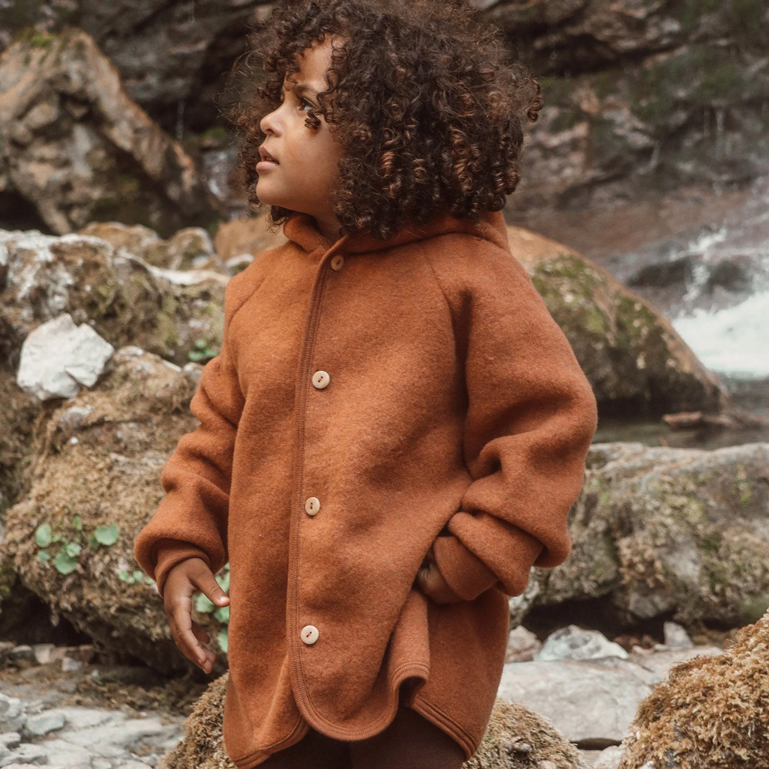 Tinker Baby & Kids Jacket - Merino Wool Fleece - Deep Rust 7 Tinker Baby & Kids Jacket - Merino Wool Fleece - Deep Rust - Image 5