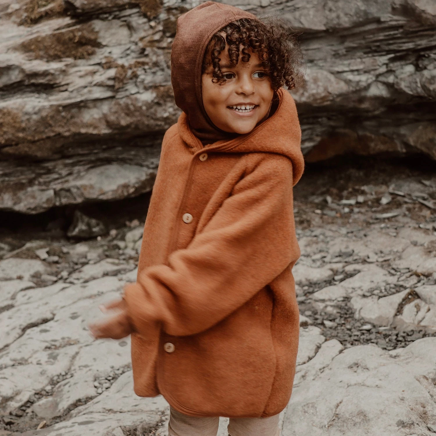 Tinker Baby & Kids Jacket - Merino Wool Fleece - Deep Rust 8 Tinker Baby & Kids Jacket - Merino Wool Fleece - Deep Rust - Image 6