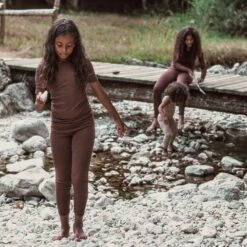 Finch Leggings - Merino Wool & Silk - Squirrel -Mama Owl mamaowl siskin by engel wool silk squirrel sandstorm image00046