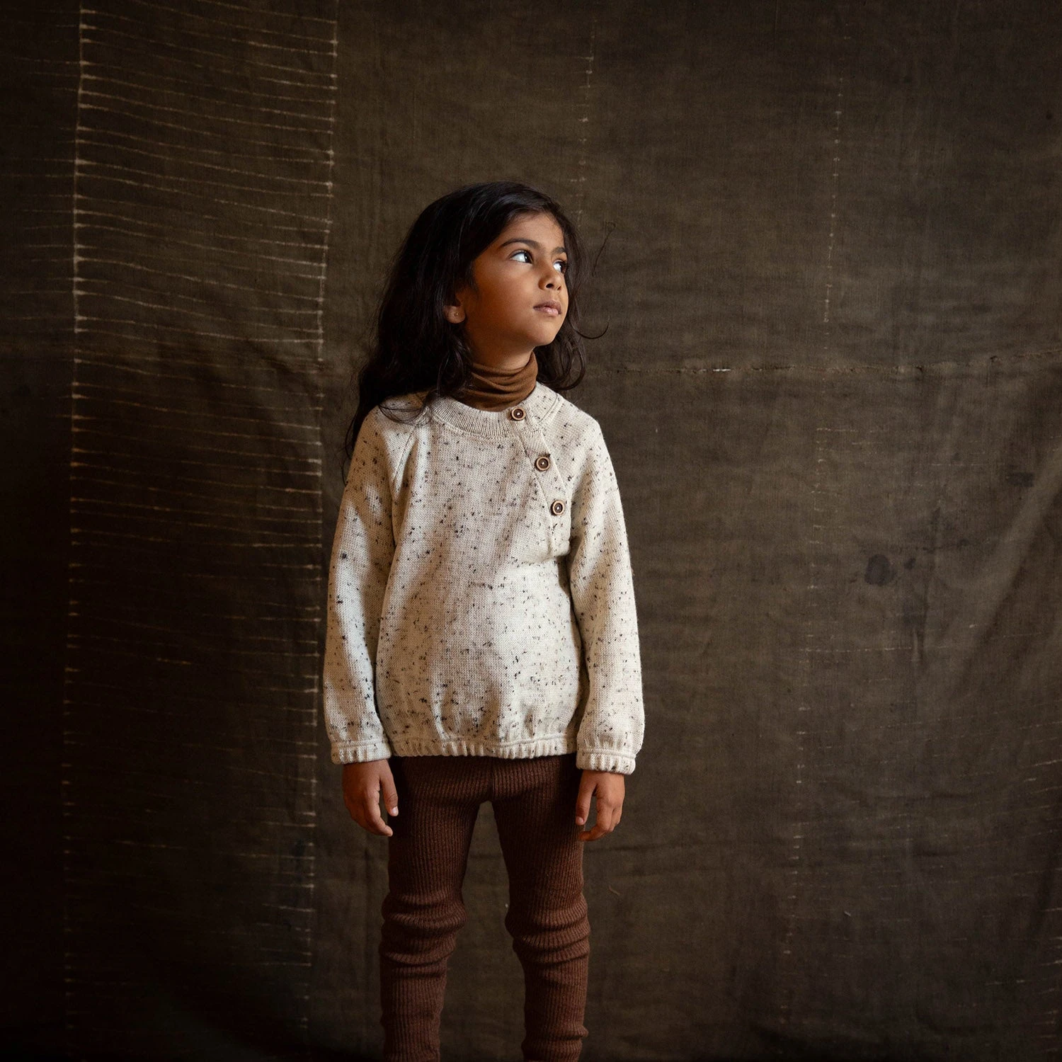 Crake Baby & Kids Sweater - Merino Wool Speckle - Quail 6 Crake Baby & Kids Sweater - Merino Wool Speckle - Quail - Image 4