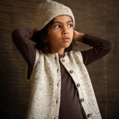 Magpie Baby & Kids Vest - Merino Wool Speckle - Quail -Mama Owl mamaowl siskin magpie galah quail siskin 231656