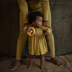 Ibis Baby & Kids Dress - Merino Wool & Silk - Pistachio -Mama Owl mamaowl 2023 siskin 8805