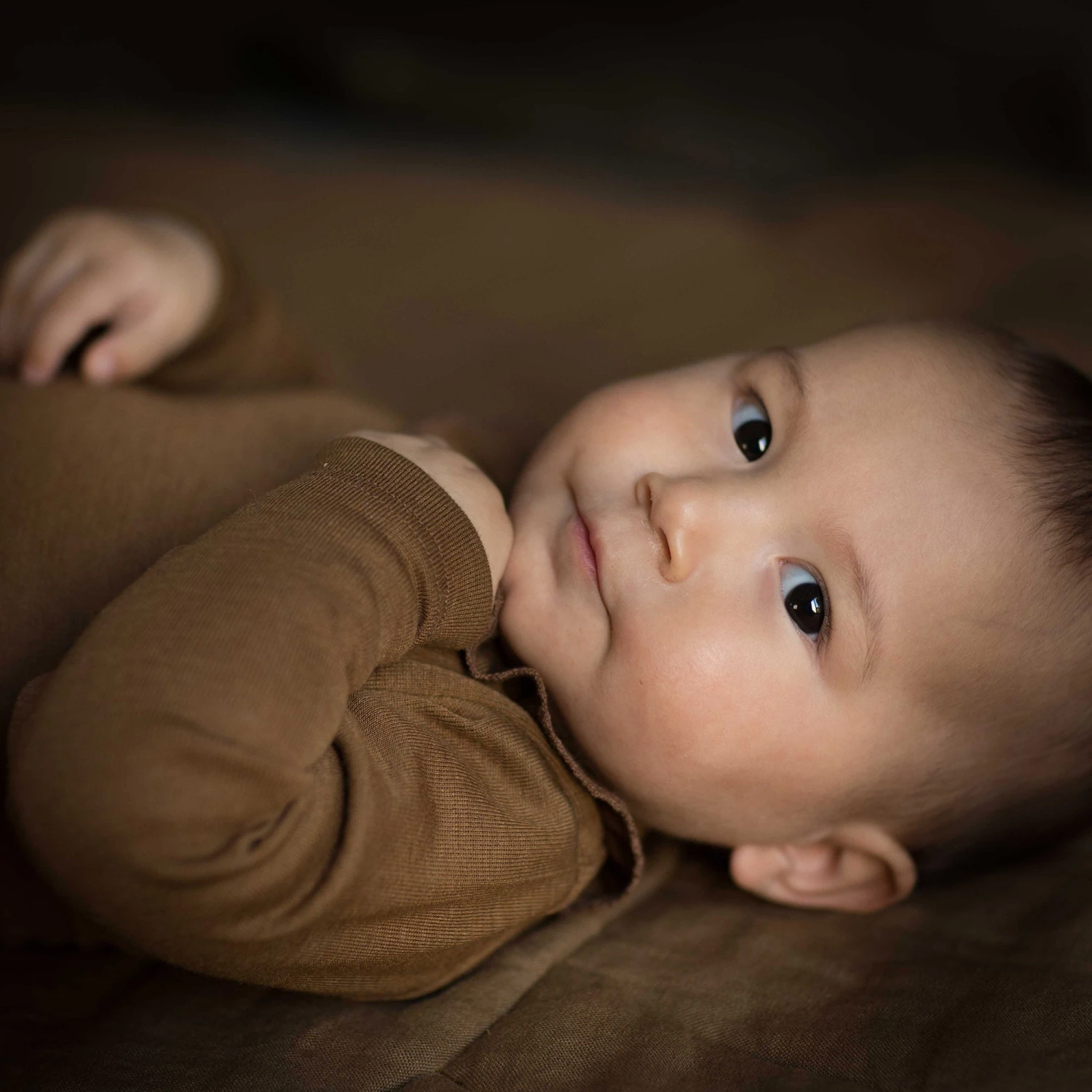 Wren Baby Body - Merino Wool & Silk - Almond 7 Wren Baby Body - Merino Wool & Silk - Almond - Image 5