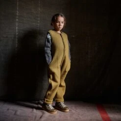 Baby & Kids Earth Playsuit - Boiled Merino Wool - Gold -Mama Owl mamaowl siskin earth overall gold 232034