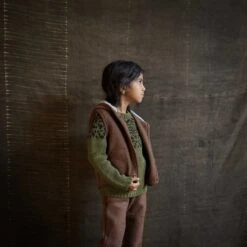 Baby & Kids Wind Vest - Boiled Merino Wool - Hazelnut -Mama Owl mamaowl siskin isle sweater ivy wind vest hazelnut 0907 1