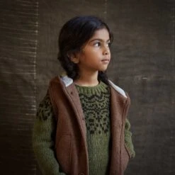 Baby & Kids Wind Vest - Boiled Merino Wool - Hazelnut -Mama Owl mamaowl siskin isle sweater ivy wind vest hazelnut 0907 3