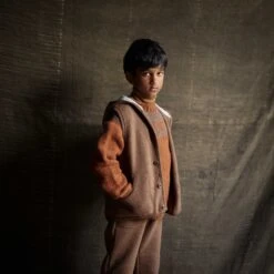 Baby & Kids Wind Vest - Boiled Merino Wool - Hazelnut -Mama Owl mamaowl siskin norse sweater cinnamon 0907 5