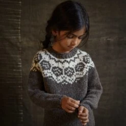 Norse Sweater - Donegal Wool - Granite -Mama Owl mamaowl siskin norse sweater granite 0907 2