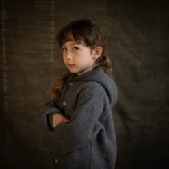 Tinker Baby & Kids Jacket - Merino Wool Fleece - Slate -Mama Owl slate merino siskin 3657